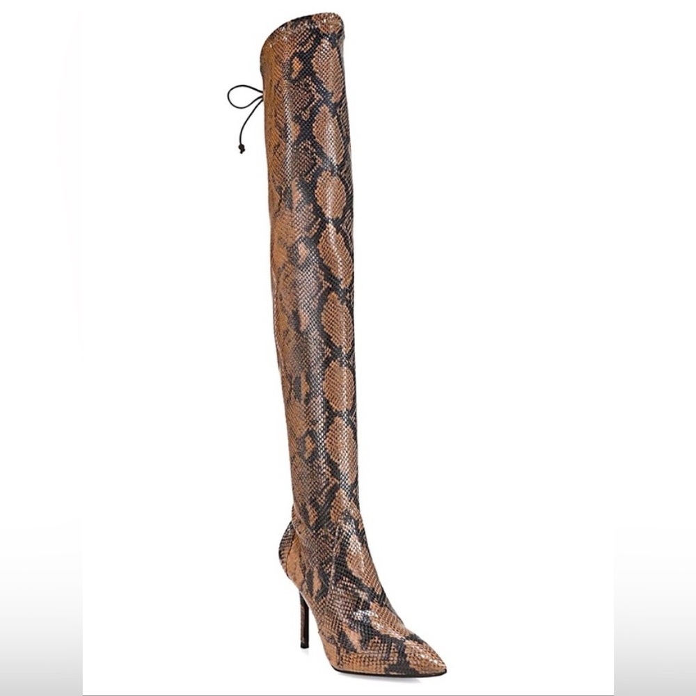 STUART WEITZMAN
Carne Over-The-Knee Snakeskin-
Embossed Leather Boots